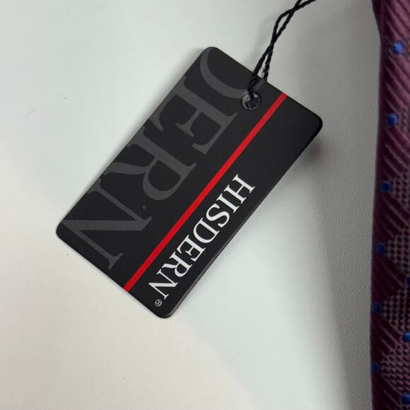 Hisdern XXL Neck Tie Purple Blue Geometric NWT Corpcore Work‎ Office Classic - Picture 7 of 10